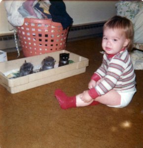 Me at 1yo with Kittens