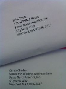 Letters to PUMA V.P.s