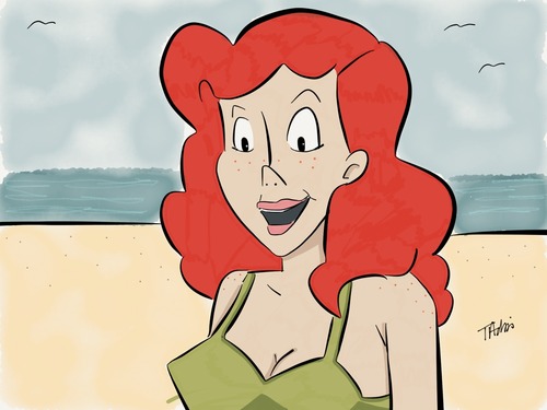 Beach Blanket Bev drawing
